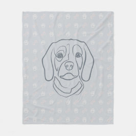 Beagle-Linienkunst, Eleganz mit Haltung Fleecedecke