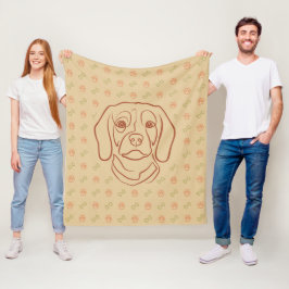Beagle-Linienkunst, Eleganz mit Haltung Fleecedecke