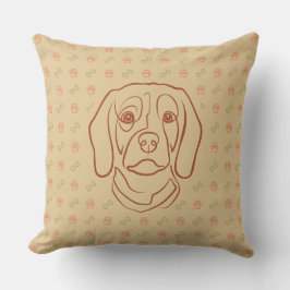 Beagle-Linienkunst, Eleganz mit Haltung Kissen