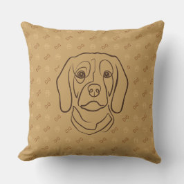 Beagle-Linienkunst, Eleganz mit Haltung Kissen
