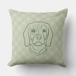Beagle-Linienkunst, Eleganz mit Haltung Kissen