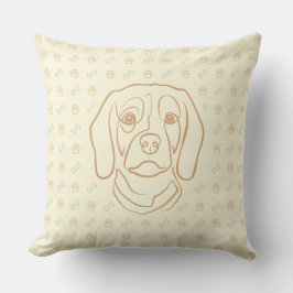 Beagle-Linienkunst, Eleganz mit Haltung Kissen