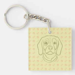 Beagle-Linienkunst, Eleganz mit Haltung Schlüsselanhänger