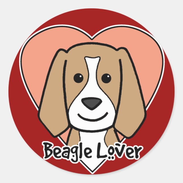 Beagle Lover Runder Aufkleber (Vorderseite)