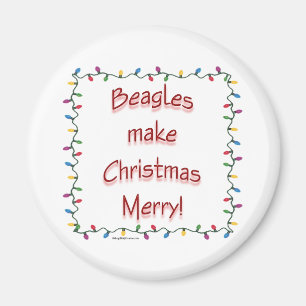 Beagle machen Weihnachten froh - Magnet