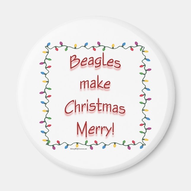 Beagle machen Weihnachten froh - Magnet (Vorne)