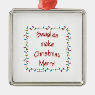 Beagle machen Weihnachten froh Ornament Aus Metall