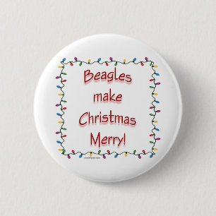 Beagle machen Weihnachten froh - Schaltfläche Button