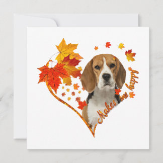 Beagle macht mich glücklich Herbst Blätter
