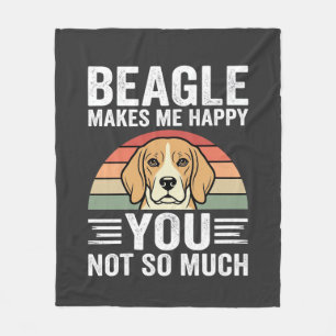 Beagle Macht Mich Glücklich Hunde Liebhaber Fleecedecke