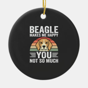Beagle Macht Mich Glücklich Hunde Liebhaber Keramik Ornament