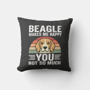 Beagle Macht Mich Glücklich Hunde Liebhaber Kissen