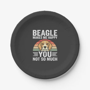 Beagle Macht Mich Glücklich Hunde Liebhaber Pappteller