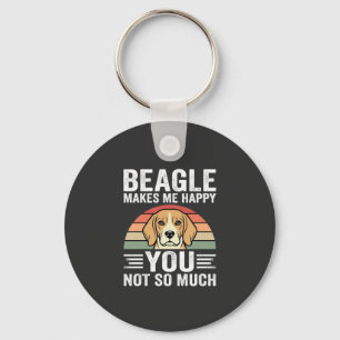 Beagle Macht Mich Glücklich Hunde Liebhaber Schlüsselanhänger