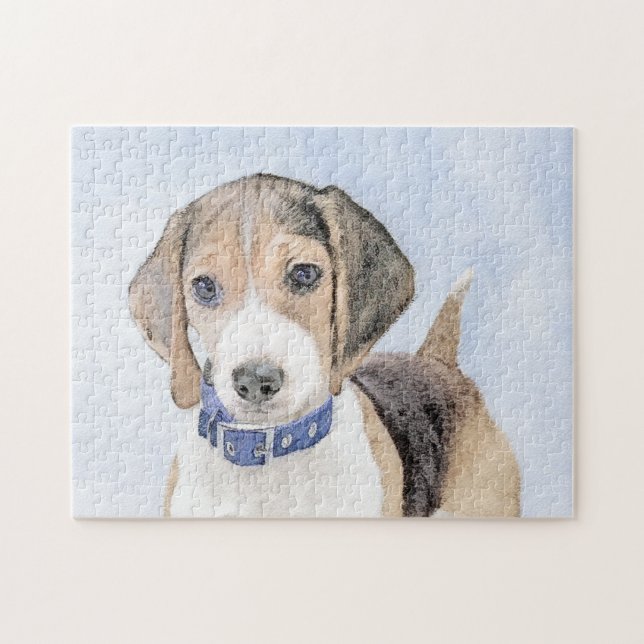 Beagle-Malerei - Niedliche Hundekunst Puzzle (Horizontal)