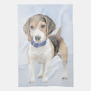 Beagle Malerei - Niedliche Original Hunde Kunst Geschirrtuch