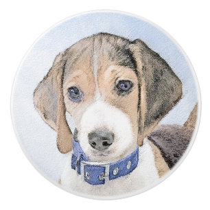 Beagle Malerei - Niedliche Original Hunde Kunst Keramikknauf