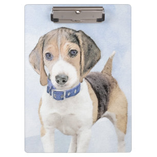 Beagle Malerei - Niedliche Original Hunde Kunst Klemmbrett