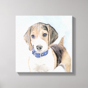 Beagle Malerei - Niedliche Original Hunde Kunst Leinwanddruck