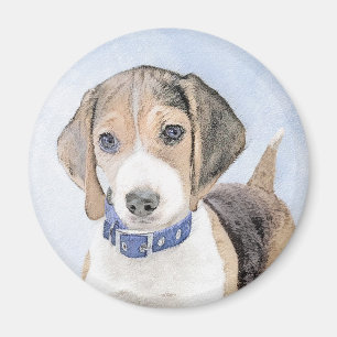 Beagle Malerei - Niedliche Original Hunde Kunst Magnet