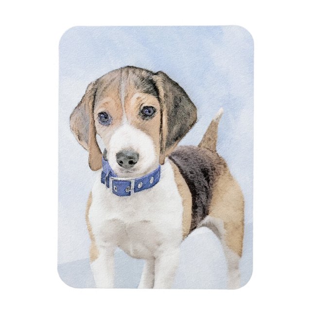 Beagle Malerei - Niedliche Original Hunde Kunst Magnet (Vertikal)