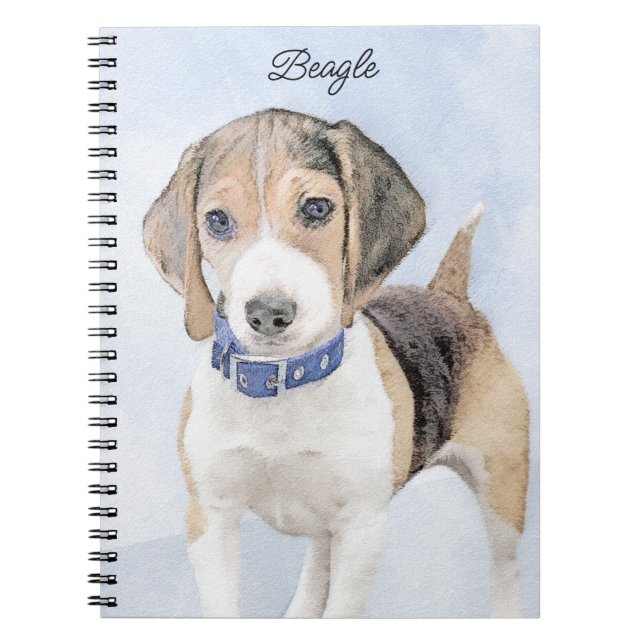 Beagle Malerei - Niedliche Original Hunde Kunst Notizblock (Vorderseite)