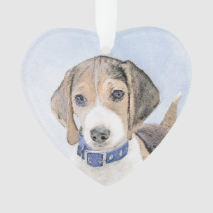 Beagle Malerei - Niedliche Original Hunde Kunst Ornament