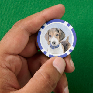 Beagle Malerei - Niedliche Original Hunde Kunst Pokerchips