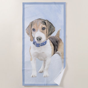 Beagle Malerei - Niedliche Original Hunde Kunst Strandtuch