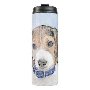 Beagle Malerei - Niedliche Original Hunde Kunst Thermosbecher