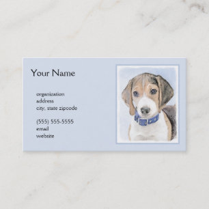 Beagle Malerei - Niedliche Original Hunde Kunst Visitenkarte
