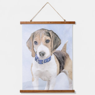 Beagle Malerei - Niedliche Original Hunde Kunst Wandteppich Mit Holzrahmen