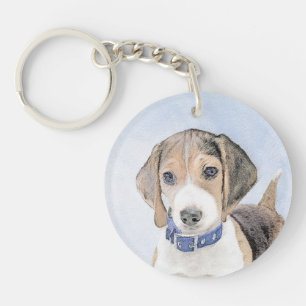 Beagle-Malerei - Süße originelle Hundekunst Schlüsselanhänger