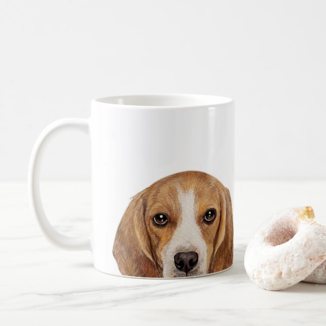Beagle-Malerei von Mart Kaffeetasse (Mit Donut)