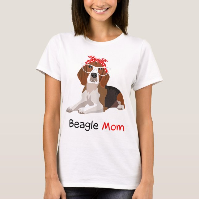 Beagle Mama Dog Bandana Pet Lover Geschenk WoBeagl T-Shirt (Vorderseite)