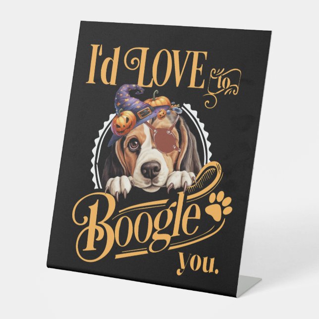 Beagle Mama Halloween Hund Lover Sockelschild (Vorderseite)