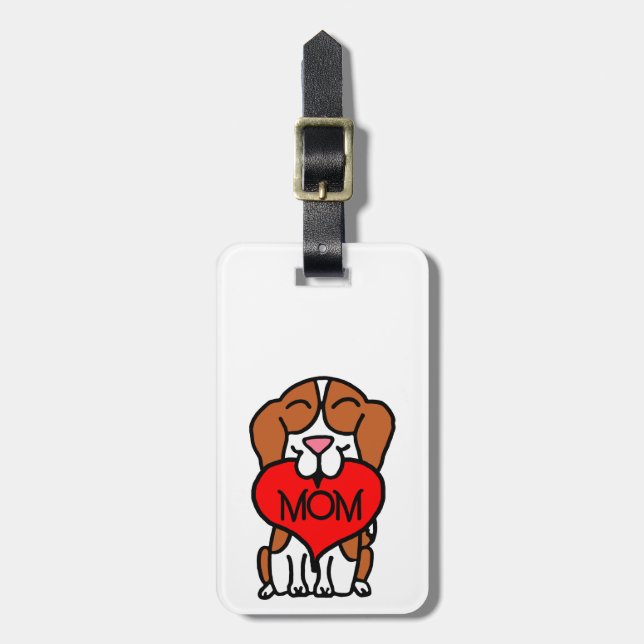 Beagle Mama Hand gezogen Gepäckanhänger (Vorderseite vertikal)