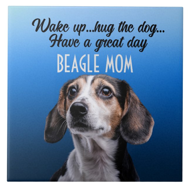 Beagle Mama Keramik Tile Fliese (Vorderseite)