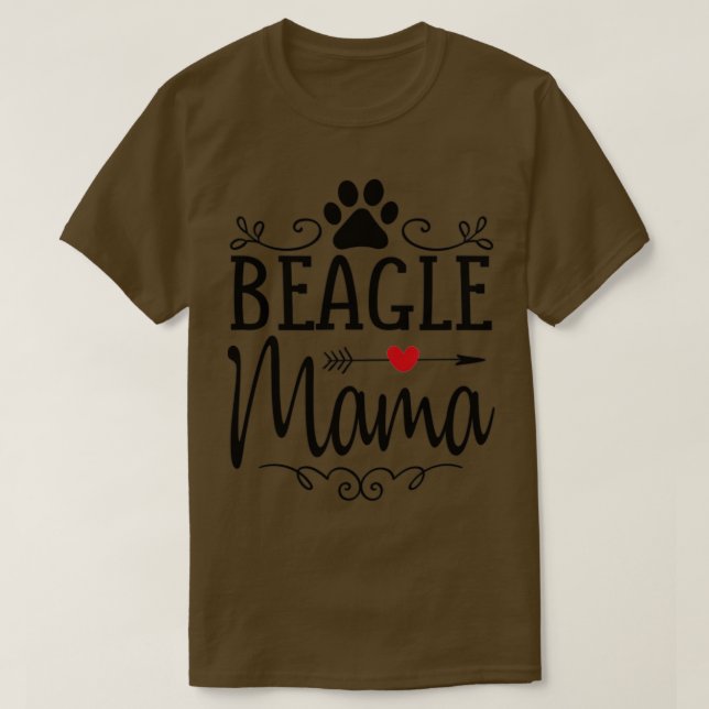 Beagle Mama Liebe Herz T-Shirt (Design vorne)