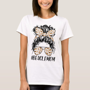 Beagle Mama Messy Bun Hair Dog Mama Hausbesitzer M T-Shirt