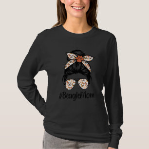 Beagle Mama Messy Bun Hair Dog Mama Hausbesitzer M T-Shirt