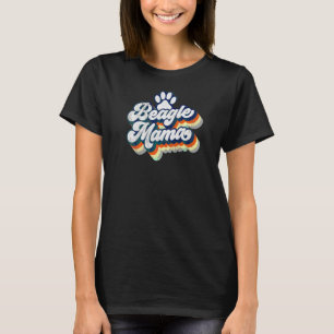 Beagle Mama Niedlich Retro Vintag Hund Mama Paw Pr T-Shirt