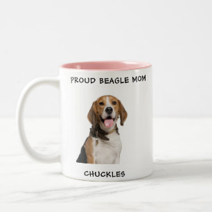 Beagle-Mama Personalisierte Tier-Foto-Heiße Schoko Zweifarbige Tasse