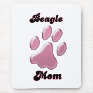 Beagle Mama Rosa Pawprint Mousepad