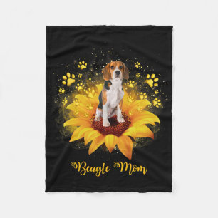 Beagle Mama Sonnenblume mit Muttertag der Hunde Fleecedecke