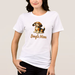 Beagle-Mama Süßer Vintage-Welpe Tri-Blend Shirt