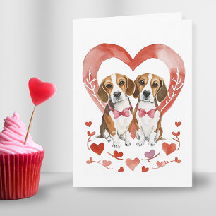Beagle Mama Valentinstag Hund Liebe Herz Hübsch Feiertagskarte
