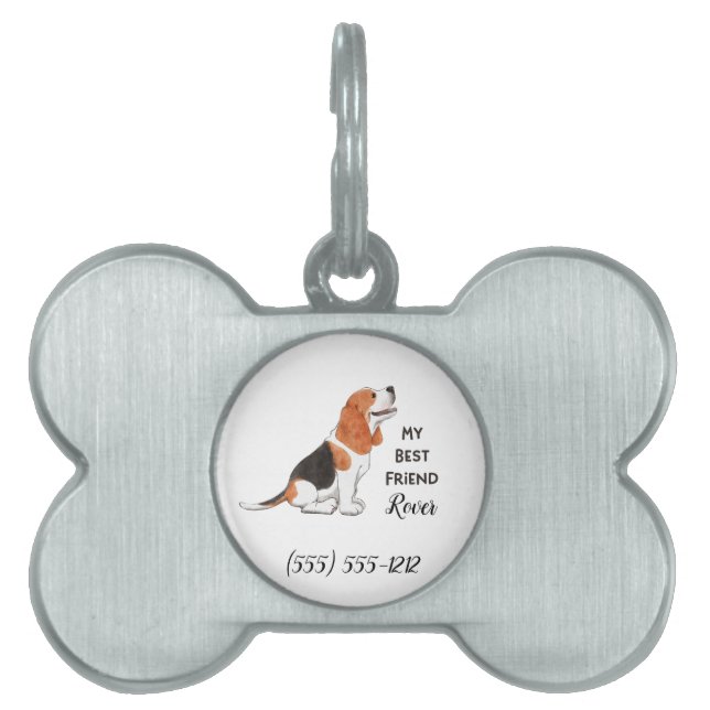 Beagle Mein bester Freund, benutzerdefinierter Dog Tiermarke (Vorderseite)