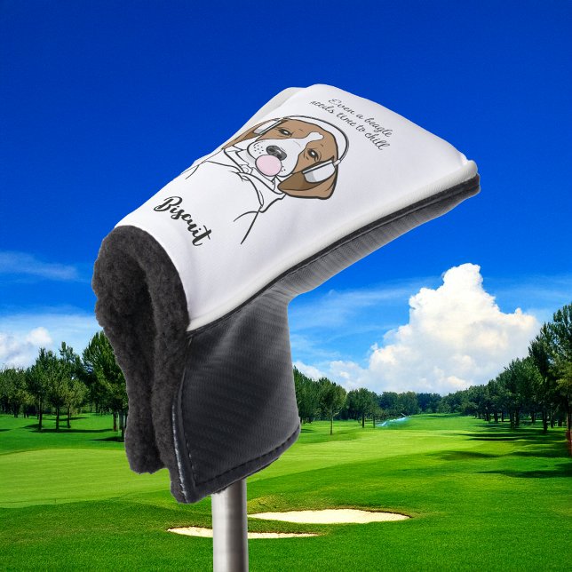 Beagle mit Bubblegum Niedlich Funny Funny Dog Golf Headcover (Von Creator hochgeladen)