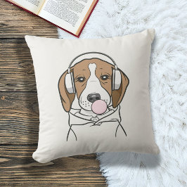 Beagle mit Bubblegum Niedlich Funny Funny Dog Kissen